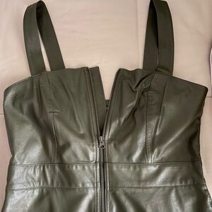 Green Faux Leather Dress